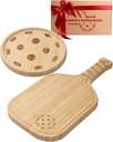 Pickleball Charcuterie Board Set – Bamboo Cheese & Cutting Board | 17" Paddle Board with Handle + 8.5″ Round Plate – Perfect Gifts for Pickleball Fans & Club Gatherings