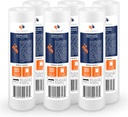 Aquaboon 5 Micron 10 x 2.5 Sediment Filter - Whole House Water Filter Replacement Compatible with Well Water Filters - P5, AP110, WHKF-GD05, 6 Pack