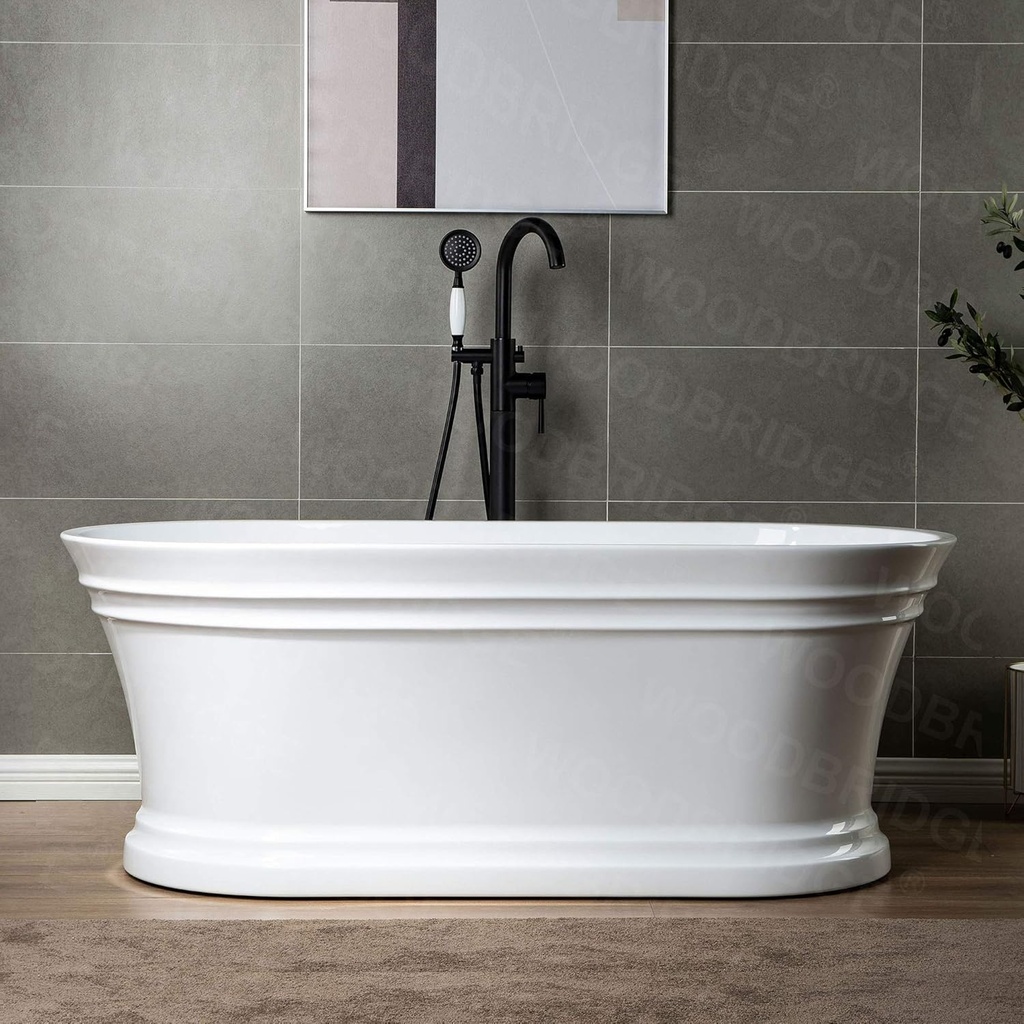 WOODBRIDGE BTA1536-MB-Drain &O Bathtub, Matte Black