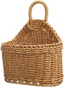 IMIKEYA Handwoven Wicker Hanging Storage Basket for Kitchen Rustic Wall Mounted Organizer for Garlic