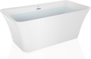 Empava 59" Luxury Freestanding Acrylic Soaking SPA Tub Modern Stand Alone Bathtubs with Custom Contemporary Design , 59 Inch, White