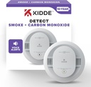 Kidde Smoke & Carbon Monoxide Detector, 10-Year Battery Powered, Voice Alerts, LED Warning Light Indicators