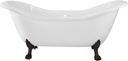 Vintage Tub & Bath Serenity 72 Inch Acrylic Double Slipper Clawfoot Tub - Rim Drillings - Lion Paw Feet