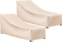 F&J Outdoors Waterproof UV Resistant Heavy Duty Patio Chaise Lounge Chair Cover, 2Pack, 79"Lx30"Wx30"H, Beige