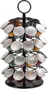 Rotating Coffee Pod Holder for 40 Capsules, Space-Saving Storage Rack with Handle