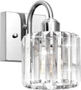 Brushed Nickel 1 Light Bathroom Vanity Light Over Mirror - Chrome Option