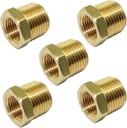 1/2" NPT Male x 1/4" NPT Female Brass Bushing Reducer Reducing Pipe Adapter Fitting 5pcs 1200 PSI