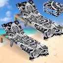 Oudain 2 Pcs Summer Beach Chair Covers with Side Pocket Boho Pool Lounge Chair Towel Covers Mandala Microfiber Pattern for Outdoor Garden Courtyard Patio Sunbathing Lawn,28.7 x 82.5 Inch(Elegant)