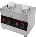Commercial Sauce Warmer, Electric Chocolate Sauce Warmer Toppings Bottle Warmer Hot Cheese Sauce Dispenser Jam Heat Preservation Machine with 2 Bottles