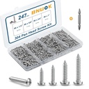 247Pcs Pan Head Wood Screws Assortment Kit, #6#8 Stainless Steel 304 Self Tapping Screws Set, Phillips Drive, Sheet Metal Screws