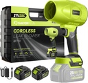 Portable Dust Cleaner, Blower Leaf Blower Cordless, Handheld Blower, Hand Blowers for Lawn Care, Patio Cleaning, 4.0Ah Battery, Charger Included (2 Battery with Storage Case)