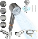 Shower Filter for Hard Water, High Pressure Water Softener for Shower Head with 2pcs Carbon Filter Remove Chlorine, Heavy Metals, Toxic Chemicals Reduces Dry Itchy Skin 4 Spray Mode with Hose Bracket