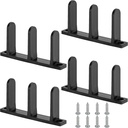 4 Pack Siding Closet Door Floor Guide-Universal ABS Sliding Door Bottom Guide Fit for 1-3/8" Thick Door-Black Closet Door Guides for Cabinet Floor with Screws