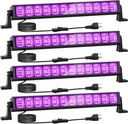 Onforu 4 Pack 42W LED Black Lights, Blacklight Bars with Plug and Switch, Glow in The Dark Party Supplies for Halloween Decorations, Bedroom, Body Paint, Stage Lighting, Poster, Black