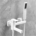 Shower Faucet Set, Wall Mounted Bathtub Faucet with Hand Shower and 180° Swivel Tub Spout, Wall Mount Tub Filler Faucet Solid Brass, Single Handle Bath Tub Faucet Set, Bath Shower Mixer Tap