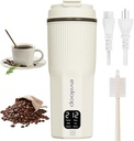 Evoloop Travel Electric Kettle Portable Small Mini Coffee Tea Kettle Hot Water Boiler, 6 in 1 Multiple Heater Teapot for Yogurt Milk Soup, 304 Stainless Steel, Keep Warm Temperature Controls100-240v