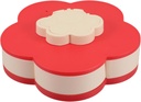 Divided Snack Container for Desk Rotating Candy Organizer Flower Shape Food Storage Box for Nuts Dried Fruits Treats for Home