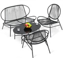 Magshion 4-Piece Outdoor Patio Furniture, All-Weather PE Rattan Wicker Loveseat and Chairs Conversation Set with Steel Coffee Table for Garden Backyard