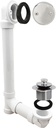 Westbrass Twist & Close Sch. 40 PVC Bath Waste with 1-Hole Elbow & 2-Hole Overflow Faceplate, Polished Chrome, D4942-26