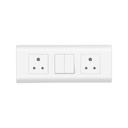Wipro Northwest (Nowa) Switch Combo af 6M Plate + 1M 6A Switch x2 + 6A 3Pin Socket x2, White (Kit 12)
