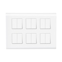 Wipro Northwest (Nowa) Switch Combo af 12M Plate + 6A Switch x12t, White (Kit 15)