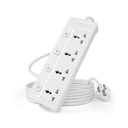 Kablet 250 Volts Extension Board 2500W 10A, 4 Universal stikdåse, Individuelle switches, 1.8M Heavy Duty Kobber Wire, LED indikator, Power Strip til hjemmet og kontor brug