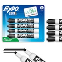 EXPO Dry Erase markører, Lav Odor Ink, Sort, Chisel Tip, 4 Greve - Whiteboard, Kalender, Organisation, Væsentlige forsyninger til kontor, skole, klasseværelse, lærere