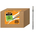 BIC Round Stic Xtra Life Ballpoint Pen, Ultra Long Language and Consistent Performance, 144- Count in Black Ink