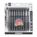 Zebra Pen Z- Grip Udtrækkelig kuglepen, sort blæk, 1,0 mm, 18 - Pack