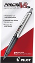 PILOT Præcise V5 RT Udtrækkelig Rollerball penne, 0,5mm, sort, 12- Pack