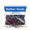 BAZIC Gummi Bands Assorted, 227g / 0,5 lbs, Multicolor