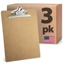 Officemate Recycled Wood Klippeplader, 3-Pack, 9x12.5-in, Rust- Resistent Clip