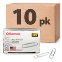 Officemate Premium # 1 Paper Clips, 1.000 Paper Clips (10 Æsker af 100 Hver) (99916), Sølv