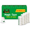 Scotch Magic Tape, Usynlig, Home Office Supplies and Back to School Supplies for College and Classrooms, 24 Rolls