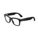Ray- Ban Meta (Gen 1), Wayfarer, Large Shiny Black Buddy 124; Smart AI briller til mænd, kvinder. 12 MP Ultra- Wide Camera, Open- Øre højttalere til lyd, video optagelse og Bluetooth. Clear Lenses. Øvrig Tech.