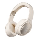 pTron Studio Pro w / 65Hrs Playtime, Trådløs Over Ear hovedtelefoner med HD Mic, Dual Envice Parring, TruTalk AI- ENC opkald, Low- Latency Game & Music, 40mm drivere, BT5.4, Type- C Fast opladning (Cream)