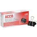 ACCO Binder Clips, Medium, Black, 12 per box, 2 bokse (72062)