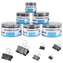 EFOK 208 PCS Binder Klip Papir Clamps Diverse størrelser Sort Metal Bulk Clip