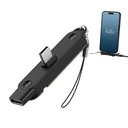 Portronics 240W Dockpin type C til type C adapter med i Bygget Stand, Smart E- Marker Chipset, Pocket- Sized Connector, Kompakt kabine-Free Design, Kompatibel med Laptops, Smartphones, Tablets (sort)