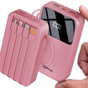 Livslang Electronics 20000mAh 22.5W Fast Charging Power Bank against 124; 4 Cables Vedhæftet - Type A + Type B + Type C + Lightning against 124; for nye & gamle enheder against 124; 4 Havne til rådighed for for lidt Pocket størrelse Powerbank