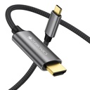 Zebronics Type C til HDMI-kabel, 4K @ 60Hz; 1080p @ 240Hz, 18Gbps Dataoverførsel, 3D Kompatibel, 1M (3.2ft) Flettet kabel, til Laptop, Mobile, iPad Pro, MacBook, Chromebook, TV (CHA20)