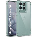 TheGiftKart Crystal Clear Back Cover Case for Motorola Moto Edge 70 Fusion 5G ttesmå 124; 360 Grad Beskyttelsesgrad - 124; Shock Proof Design - 124; Transparent Back Case Cover (PC & TPU, Transparent Bumper)