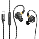 Saunce BassEngine Type- C I Ear Wired Earphones 14.2mm Dynamic Driver HD Mic Ergonomic Earknops Anti tangle TPE kabel i linje Music Call Controls Deep Bass Clear Sound for Everyday Use ProSeries (sort)