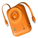 Portronics Power Shutter 20000mAh 15W Magnetisk trådløs hurtig opladning Powerbank med indbygget type C & 8 Pin kabel, 22.5W Type C PD output, Type C Tovejs Port, LED Display (Orange)