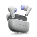 HAMMER Airflow Neo Earbuds med 80H Playtime, 13mm Titanium Driver, 40ms Gaming Mode, Hurtig opladning Bud, Type- C opladning, Stemmeassistent, Letvægts Dual- Tone Design (Grå)