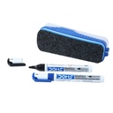 DOMS Fine Magnetic whiteboard Duster Marker Set # 124; Nem at Wipe # 124; Nem at Wipe # 124; Nem at Nem White Board Marker med Good Grip # 124; Sæt af 2 markører & 1 Duster # 124; Blue & Black Back # 1