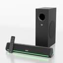GOVO GOSURROUND 600; 124; 90W Soundbar beliggende 124; 2.1 Channel Home Theatre 124; Deep Bass fra 4 "Subwoofer Bud124; BT v5.3, HDMI, AUX, USB Connectivity