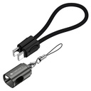 Zebronics Wattz 60CC4 Type- C til Type- C flettet kabel, PD 60W, Upto 480Mbps Data Sync, 20 cm, Holdbar, Charge & Sync, Rapid Charging, Kompakt med Keychain Case, For Laptops, Tablets, Mobiles (sort)