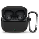 Saunce Beskyttende Sag Cover Kompatibel med OnePlus Nord Bud 3r TWS Earbuds Soft Silicone Shock Absorbing Fuld Krop Beskyttelse Synlig LED indikator Anti Dust Port Plug Sikker Præcision Fit (sort)