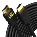 Saunce 10 Meter High- Speed HDMI Cable - Hdmi Arc Aktiveret i 124; 64 Gbps i 124; 4K 120Hz i 124; 1080P 240Hz i 124; Stærk & holdbart i 124; støtter op til 32 Lydkanaler i 124; Guld forgyldt i 124; 10 Meter, Sort (Pack of 1)